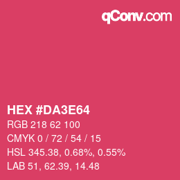 カラーコード: HEX #DA3E64 | qconv.com