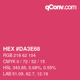 カラーコード: HEX #DA3E68 | qconv.com
