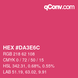 Farbcode: HEX #DA3E6C | qconv.com