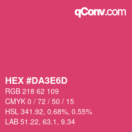 Color code: HEX #DA3E6D | qconv.com