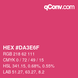カラーコード: HEX #DA3E6F | qconv.com