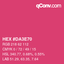 カラーコード: HEX #DA3E70 | qconv.com