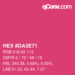 カラーコード: HEX #DA3E71 | qconv.com