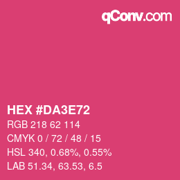 カラーコード: HEX #DA3E72 | qconv.com