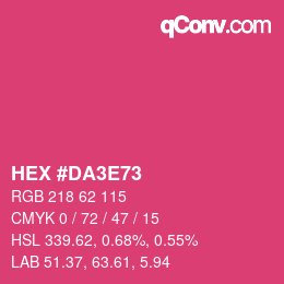 カラーコード: HEX #DA3E73 | qconv.com