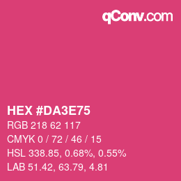 カラーコード: HEX #DA3E75 | qconv.com