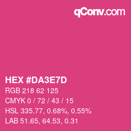 Farbcode: HEX #DA3E7D | qconv.com