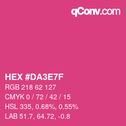 カラーコード: HEX #DA3E7F | qconv.com