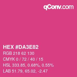 Code couleur: HEX #DA3E82 | qconv.com