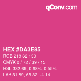 Farbcode: HEX #DA3E85 | qconv.com