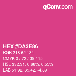 カラーコード: HEX #DA3E86 | qconv.com