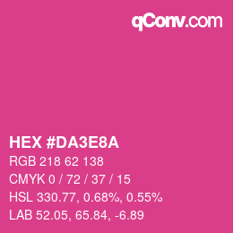 カラーコード: HEX #DA3E8A | qconv.com