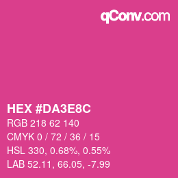 Código de color: HEX #DA3E8C | qconv.com