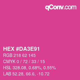 カラーコード: HEX #DA3E91 | qconv.com