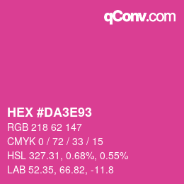 カラーコード: HEX #DA3E93 | qconv.com