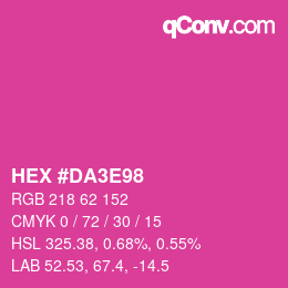 カラーコード: HEX #DA3E98 | qconv.com