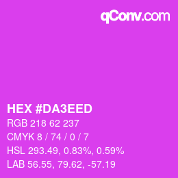 Color code: HEX #DA3EED | qconv.com