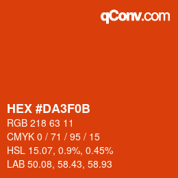 Color code: HEX #DA3F0B | qconv.com