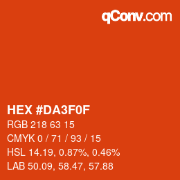 Color code: HEX #DA3F0F | qconv.com