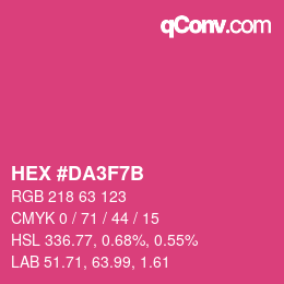 Color code: HEX #DA3F7B | qconv.com