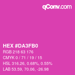 颜色代码: HEX #DA3FB0 | qconv.com