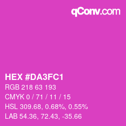 颜色代码: HEX #DA3FC1 | qconv.com