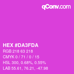 颜色代码: HEX #DA3FDA | qconv.com