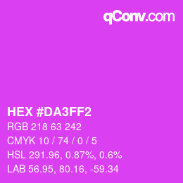 カラーコード: HEX #DA3FF2 | qconv.com
