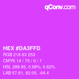 カラーコード: HEX #DA3FFD | qconv.com