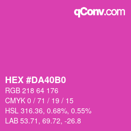 カラーコード: HEX #DA40B0 | qconv.com