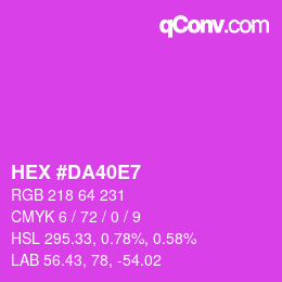 Color code: HEX #DA40E7 | qconv.com
