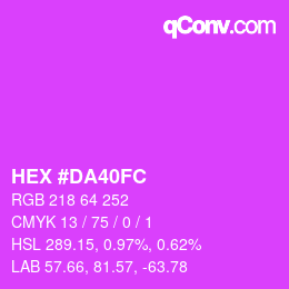 Color code: HEX #DA40FC | qconv.com