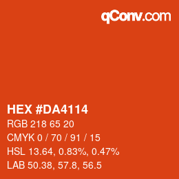 カラーコード: HEX #DA4114 | qconv.com
