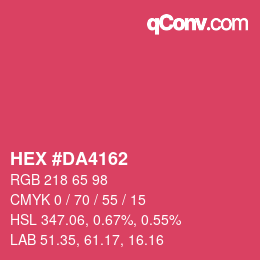 Color code: HEX #DA4162 | qconv.com