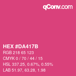Color code: HEX #DA417B | qconv.com