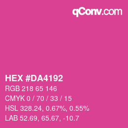 Color code: HEX #DA4192 | qconv.com