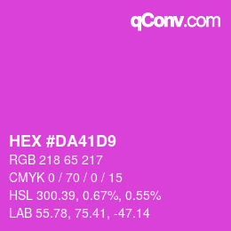 Color code: HEX #DA41D9 | qconv.com