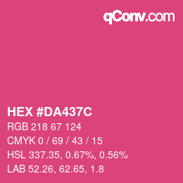 カラーコード: HEX #DA437C | qconv.com