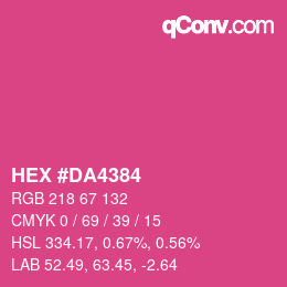 Color code: HEX #DA4384 | qconv.com