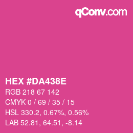 Color code: HEX #DA438E | qconv.com