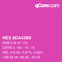 Color code: HEX #DA43B0 | qconv.com