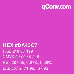 カラーコード: HEX #DA43C7 | qconv.com