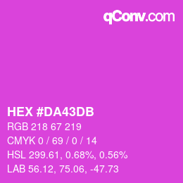 Color code: HEX #DA43DB | qconv.com