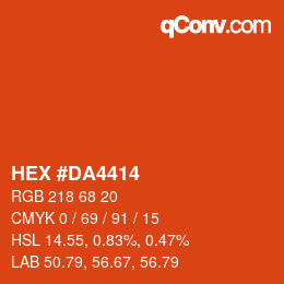 Color code: HEX #DA4414 | qconv.com