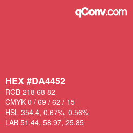 Color code: HEX #DA4452 | qconv.com