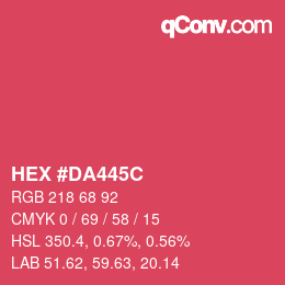 Color code: HEX #DA445C | qconv.com