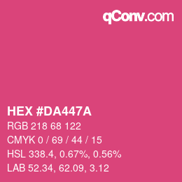Color code: HEX #DA447A | qconv.com