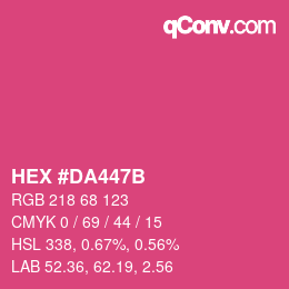 Color code: HEX #DA447B | qconv.com