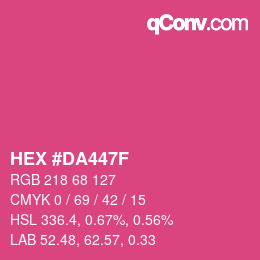 Color code: HEX #DA447F | qconv.com