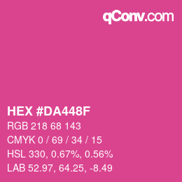 Color code: HEX #DA448F | qconv.com